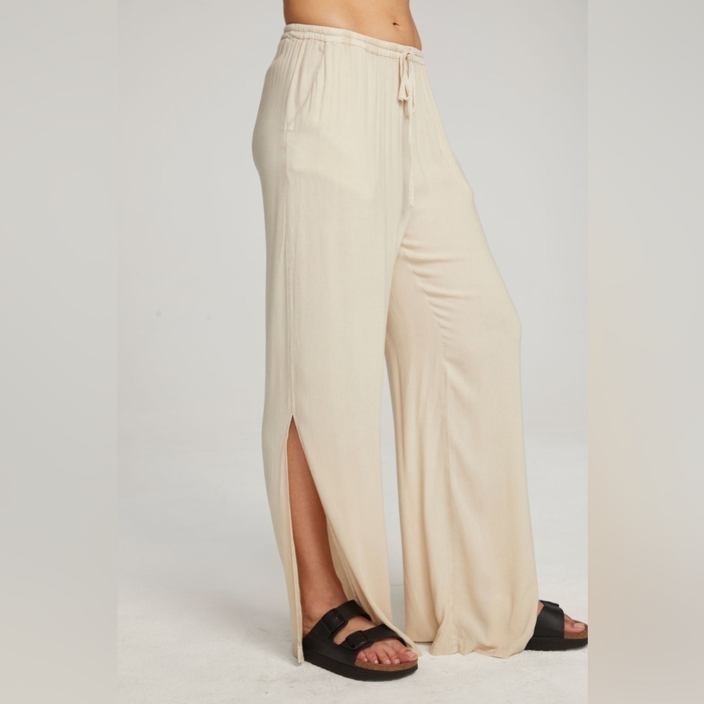 CHASER Devine Off-White Bark Trousers Size Small Sandwashed Tan khaki NWT